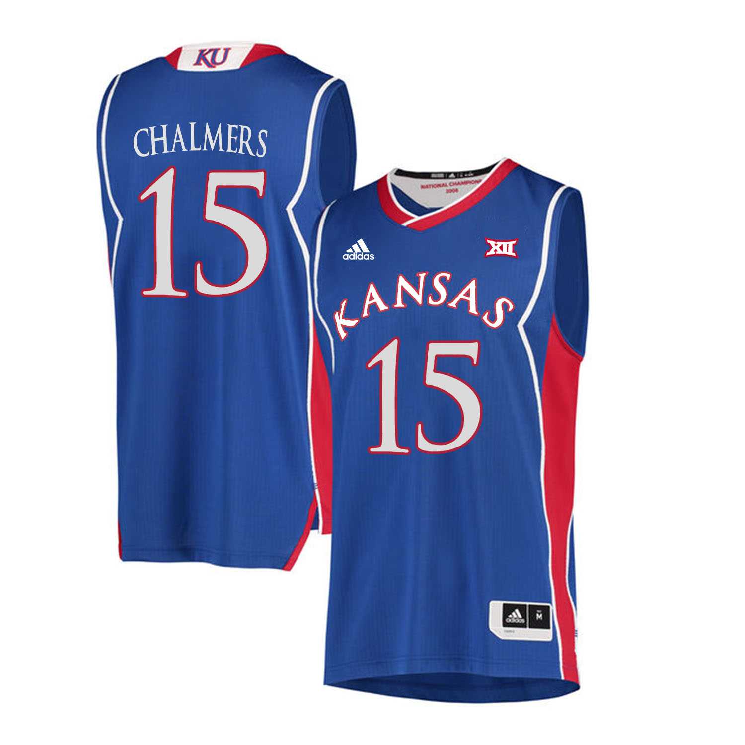 Kansas Jayhawks 15 Mario Chalmers Blue Throwback College Basketball Jersey Dzhi